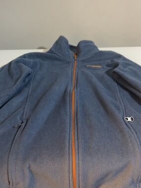 Columbia Navy Blue Fleece Jacket with Orange Zipper